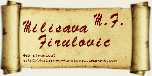 Milisava Firulović vizit kartica